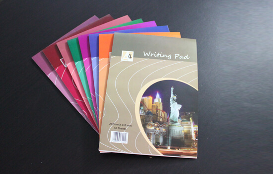 Writing pads with flap